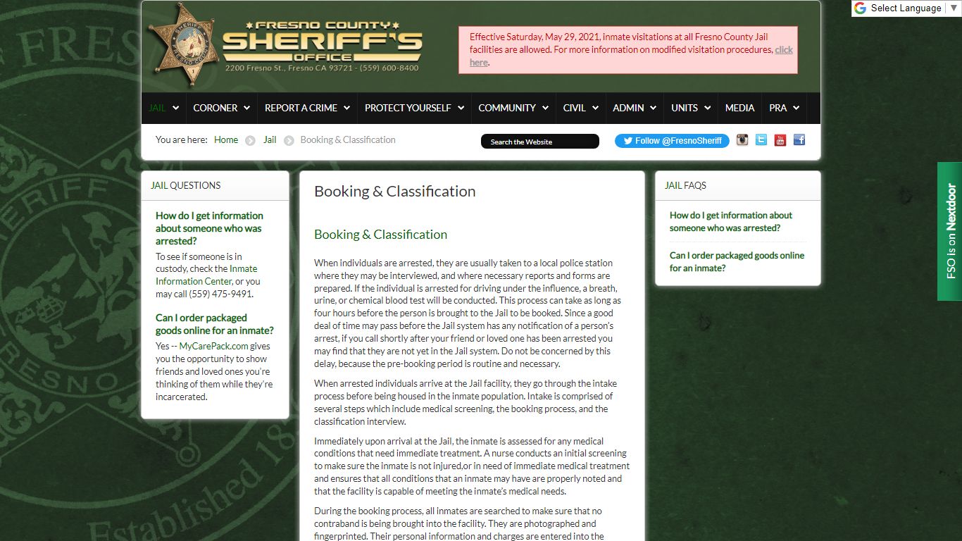 The Fresno County Sheriff-Coroner's Office - Booking ...